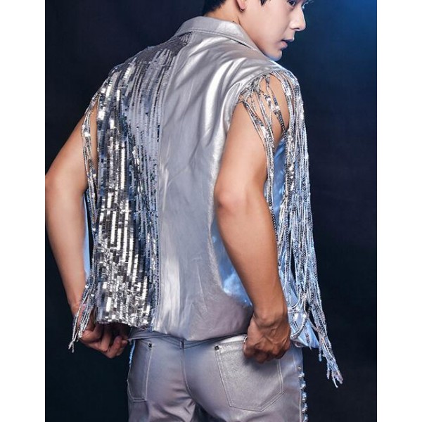 Silver vest jacket on sale